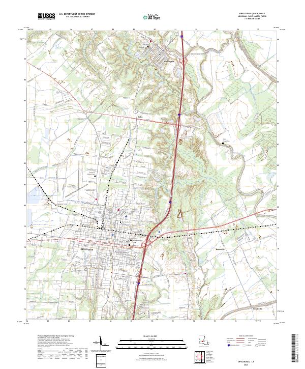Opelousas, LA — USGS 7.5-minute topo (2024)
