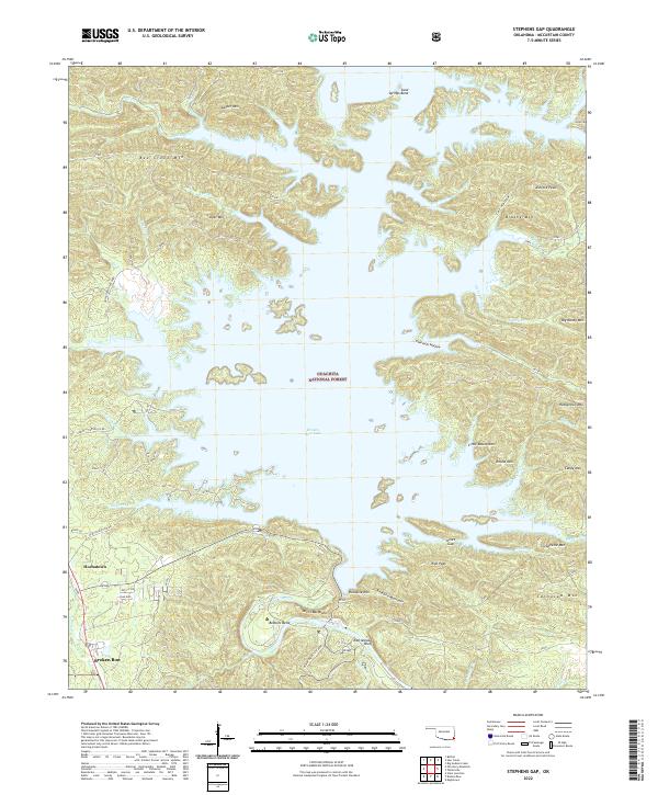 Stephens Gap, OK — USGS 7.5-minute topo (2022)