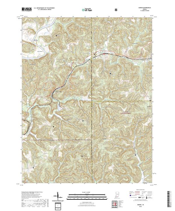 Huron, IN — USGS 7.5-minute topo (2022)