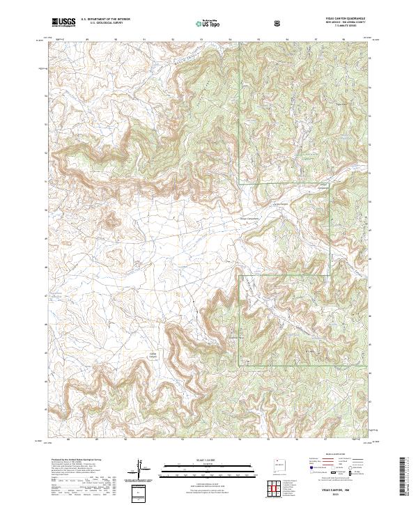 Vigas Canyon, NM — USGS 7.5-minute topo (2023)