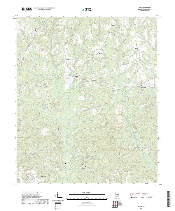 Claud, AL — USGS 7.5-minute topo (2024)