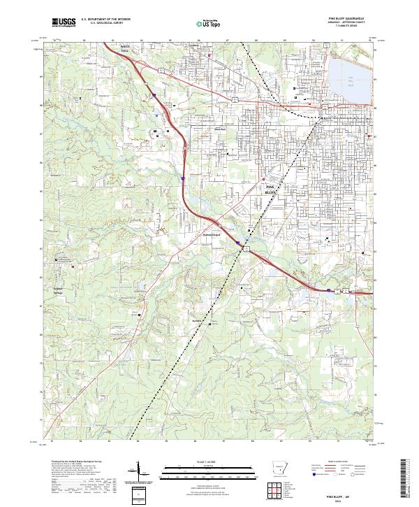 Pine Bluff, AR — USGS 7.5-minute topo (2024)