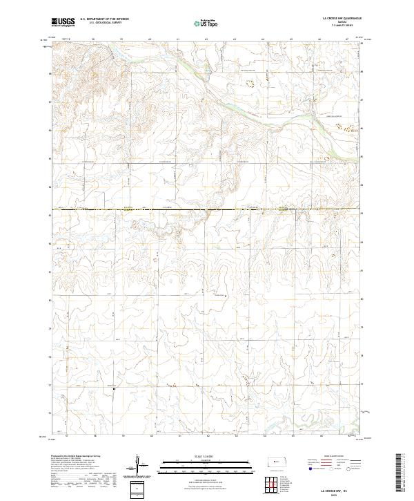 La Crosse NW, KS — USGS 7.5-minute topo (2022)