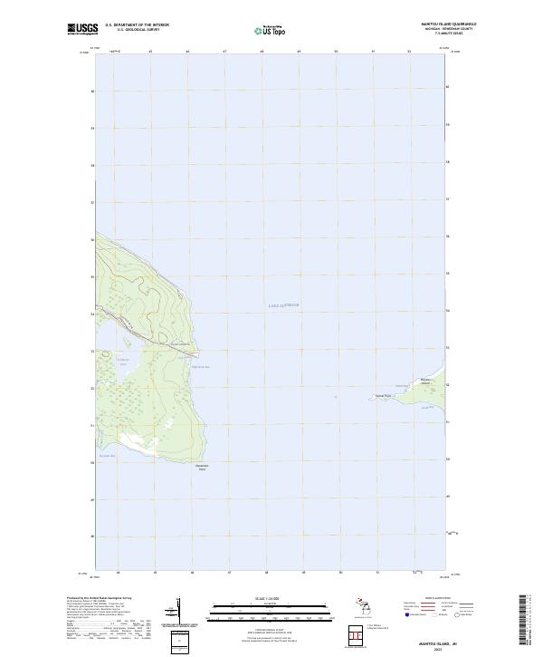 Manitou Island, MI — USGS 7.5-minute topo (2023)