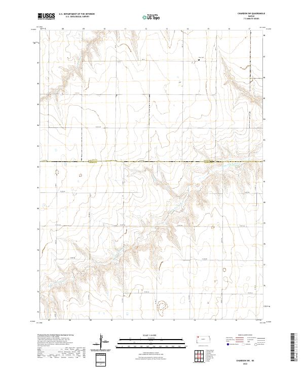 Chardon SW, KS — USGS 7.5-minute topo (2022)
