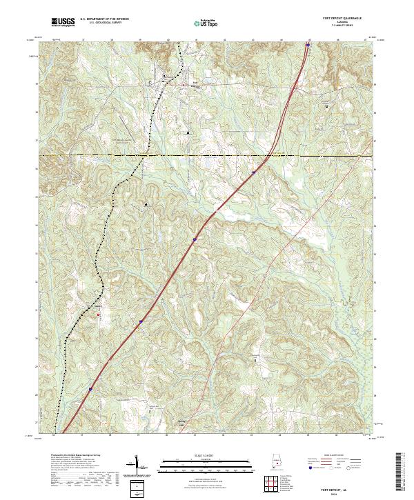 Fort Deposit, AL — USGS 7.5-minute topo (2024)