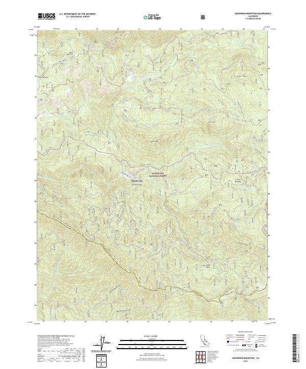 Ascension Mountain, CA — USGS 7.5-minute topo (2021)
