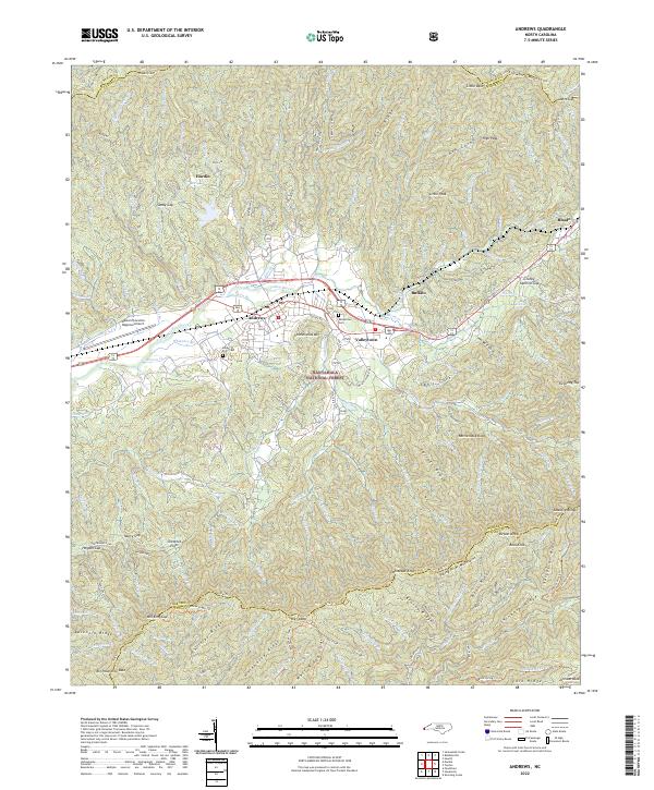 Andrews, NC — USGS 7.5-minute topo (2022)