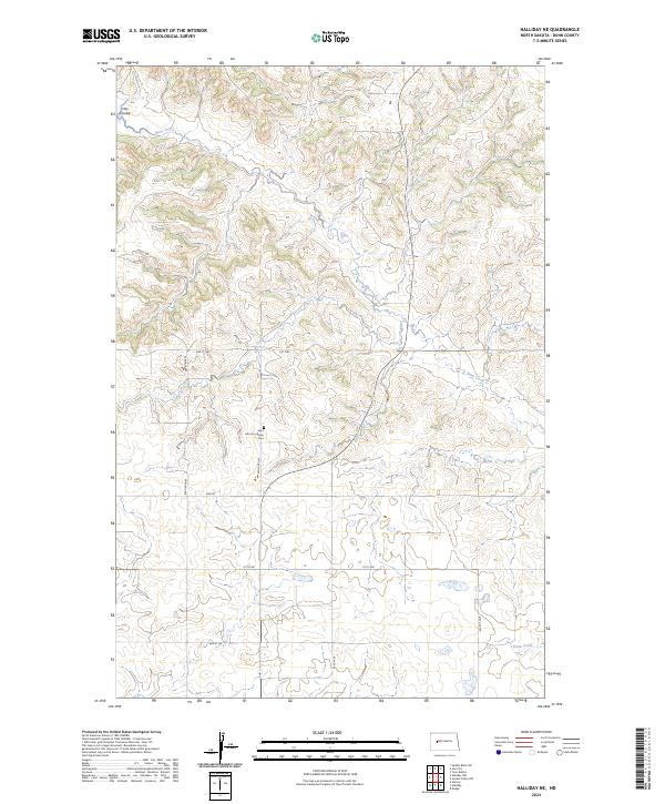 Halliday NE, ND — USGS 7.5-minute topo (2024)