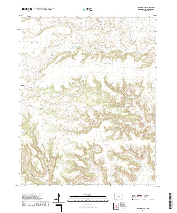 Dennis Canyon, CO — USGS 7.5-minute topo (2022)