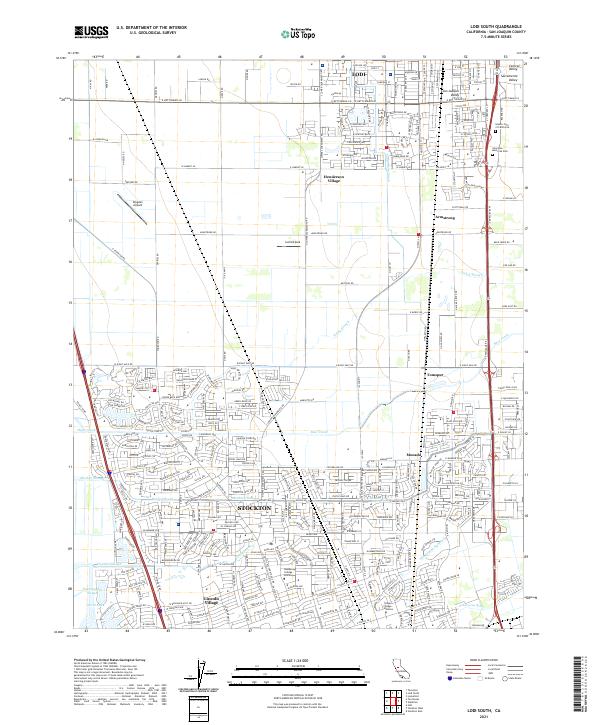 Lodi South, CA — USGS 7.5-minute topo (2021)