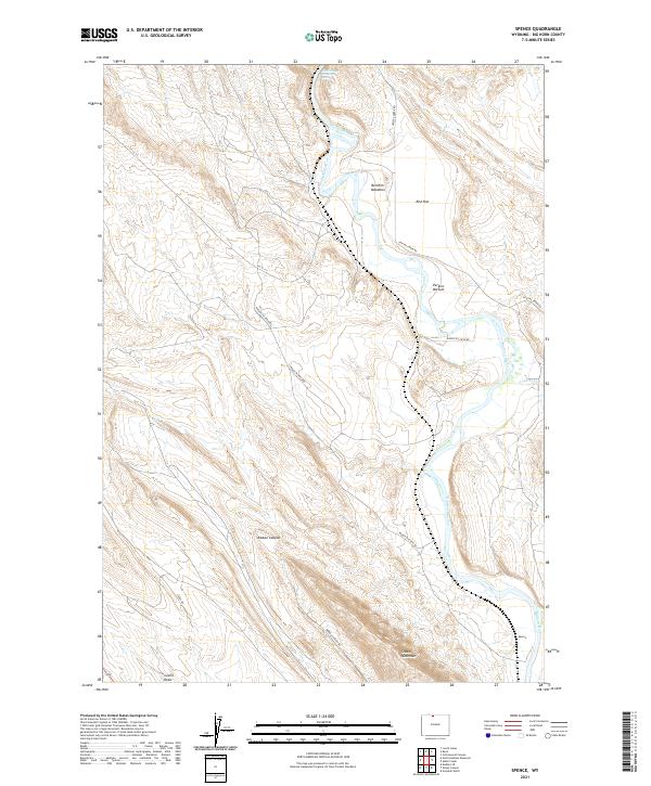 Spence, WY — USGS 7.5-minute topo (2021)