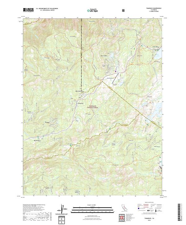 Tamarack, CA — USGS 7.5-minute topo (2022)
