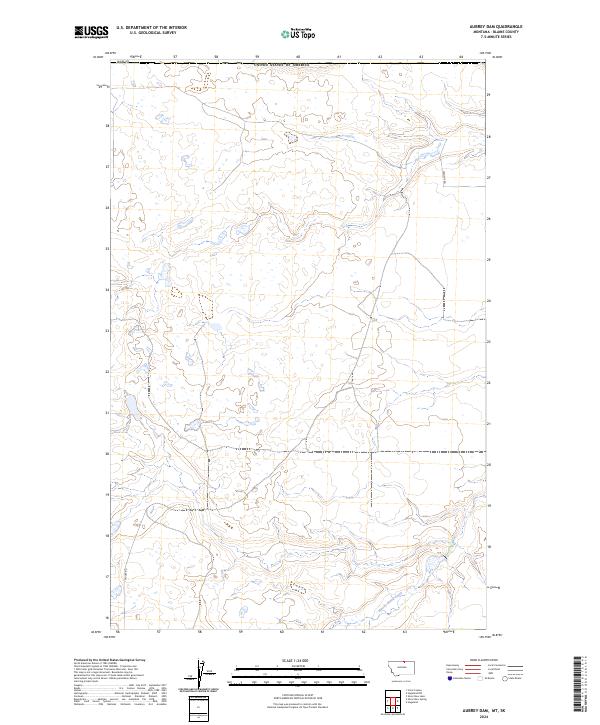 Aubrey Dam, MT-SK — USGS 7.5-minute topo (2024)