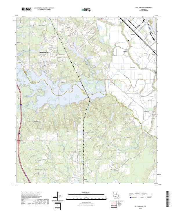 Wallace Lake, LA — USGS 7.5-minute topo (2024)