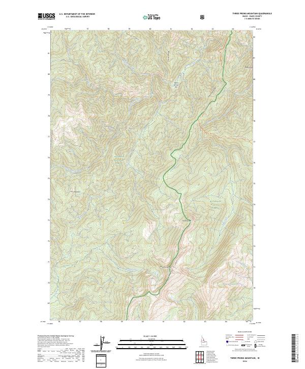 Three Prong Mountain, ID — USGS 7.5-minute topo (2024)