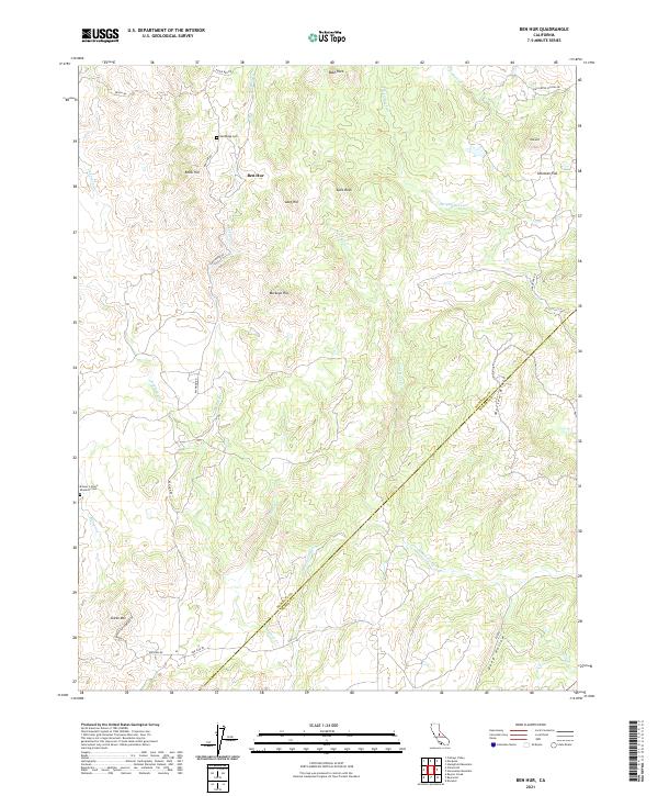 Ben Hur, CA — USGS 7.5-minute topo (2021)