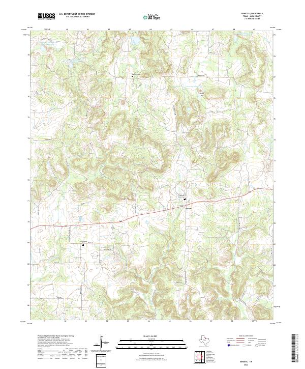 Senate, TX — USGS 7.5-minute topo (2022)