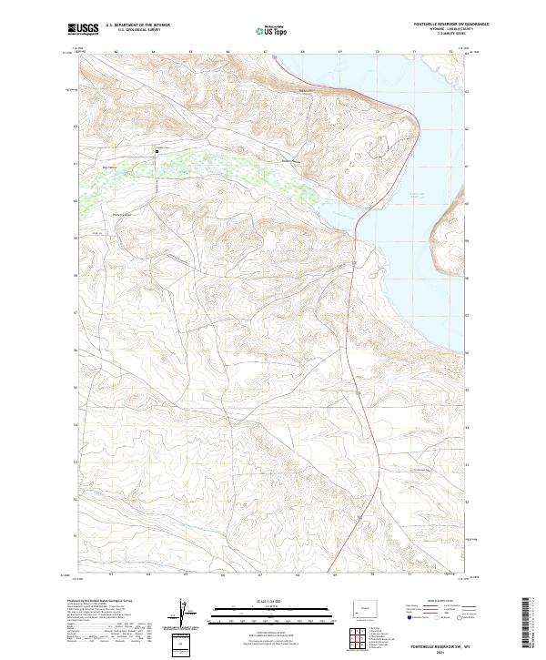 Fontenelle Reservoir SW, WY — USGS 7.5-minute topo (2021)