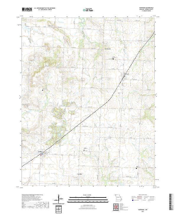 Harwood, MO — USGS 7.5-minute topo (2021)
