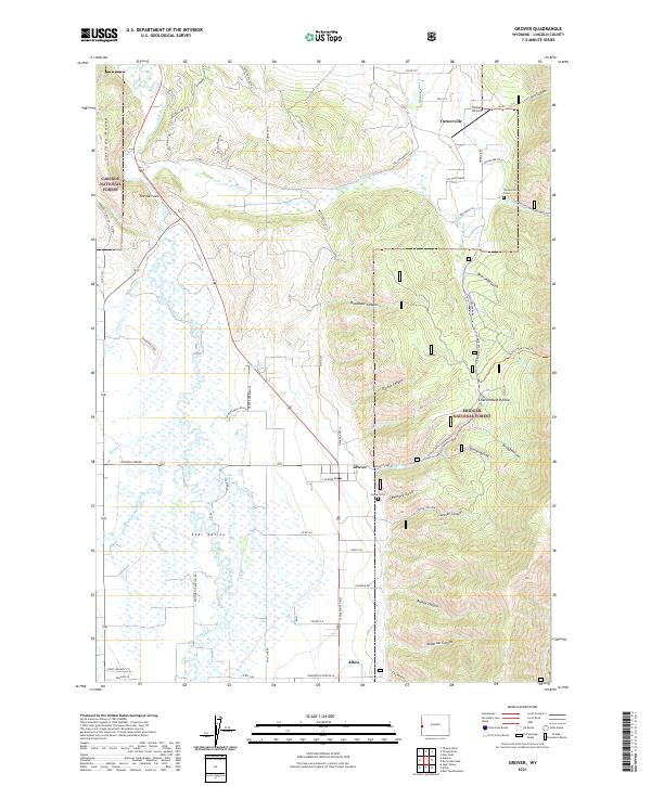 Grover, WY — USGS 7.5-minute topo (2021)