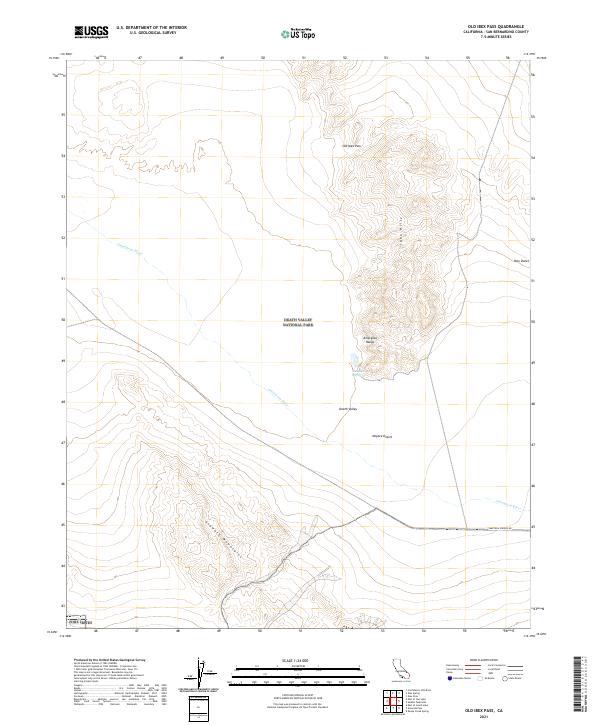 Old Ibex Pass, CA — USGS 7.5-minute topo (2021)