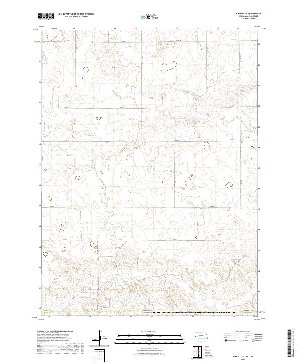 Kimball SE, NE-CO — USGS 7.5-minute topo (2021)