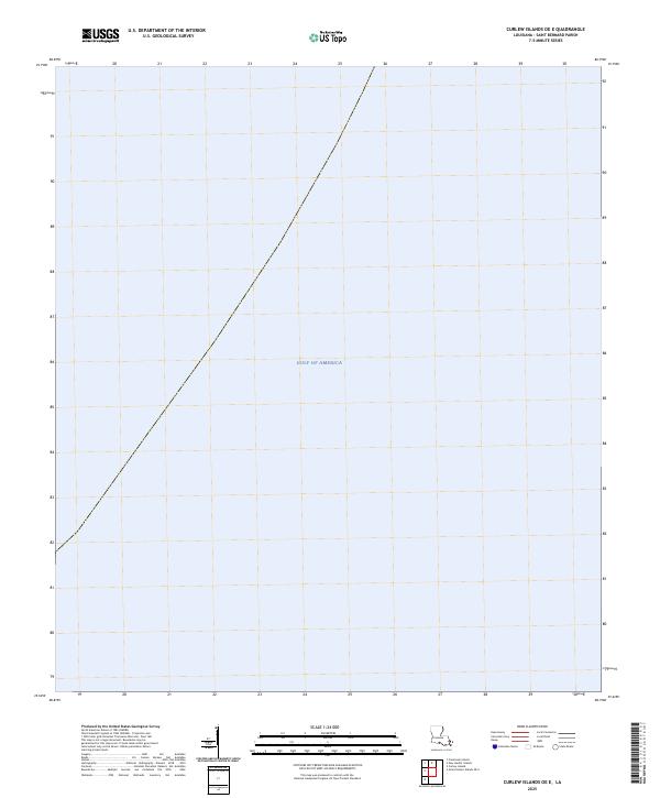 Curlew Islands OE E, LA — USGS 7.5-minute topo (2025)