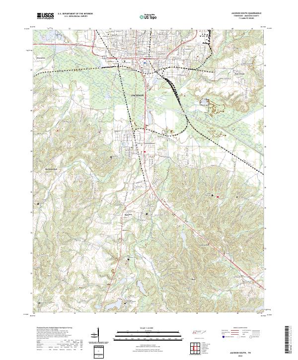 Jackson South, TN — USGS 7.5-minute topo (2022)