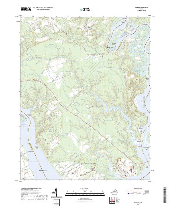 Brandon, VA — USGS 7.5-minute topo (2022)