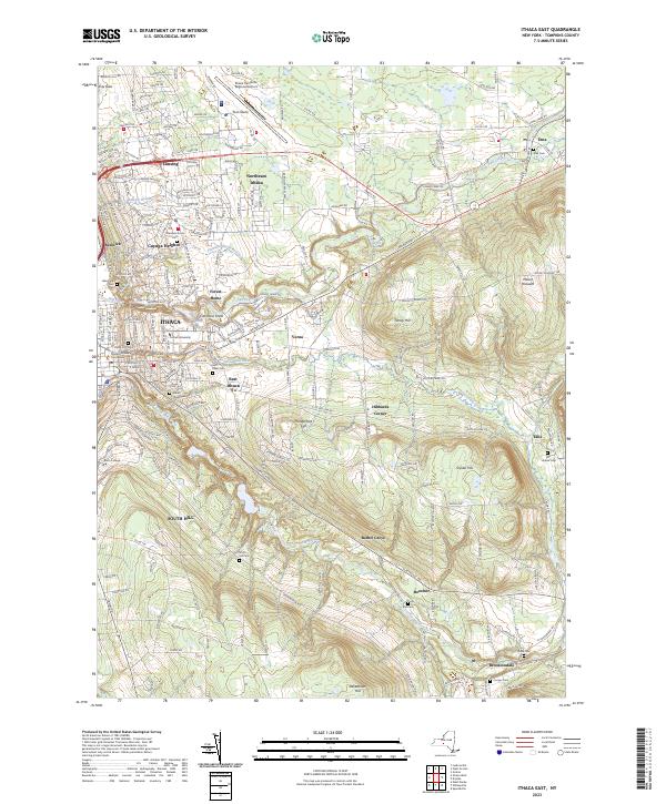 Ithaca East, NY — USGS 7.5-minute topo (2023)