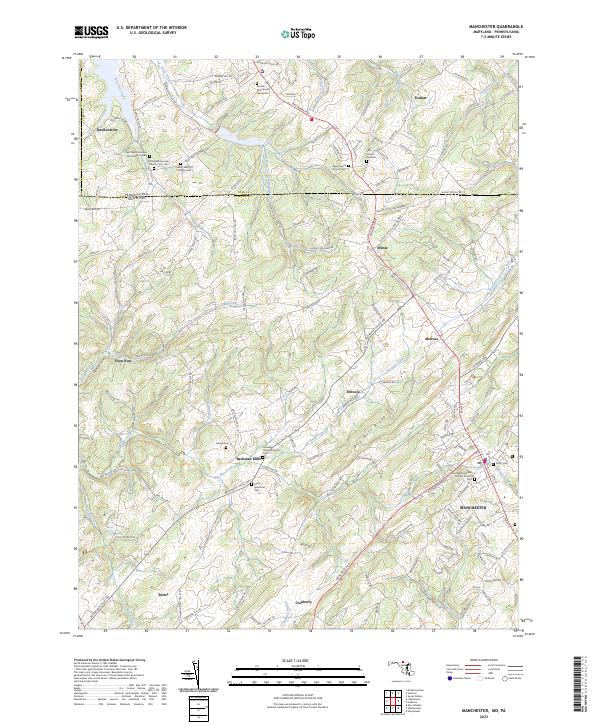 Manchester, MD-PA — USGS 7.5-minute topo (2023)