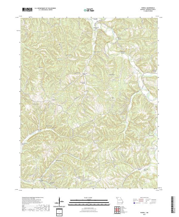 Powell, MO — USGS 7.5-minute topo (2021)