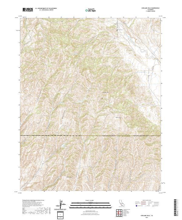 Cholame Hills, CA — USGS 7.5-minute topo (2021)