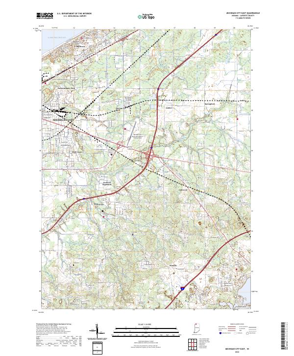 Michigan City East, IN — USGS 7.5-minute topo (2022)