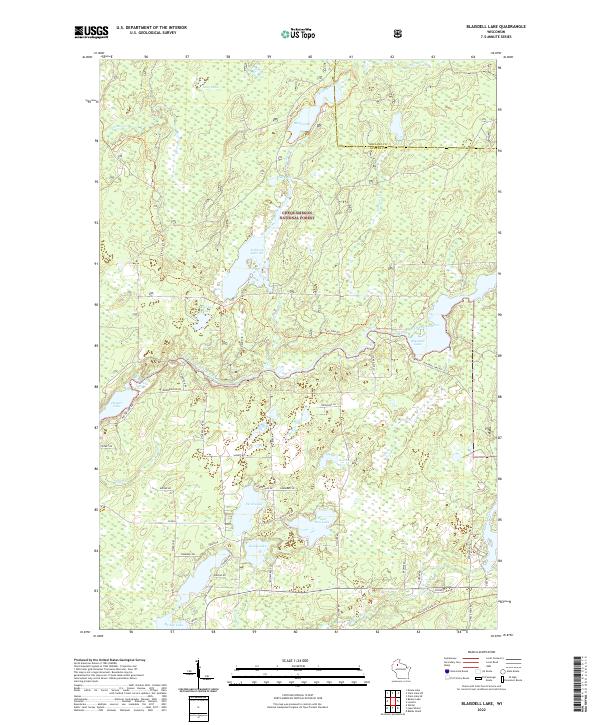 Blaisdell Lake, WI — USGS 7.5-minute topo (2022)