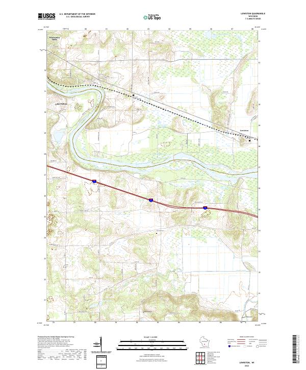 Lewiston, WI — USGS 7.5-minute topo (2022)