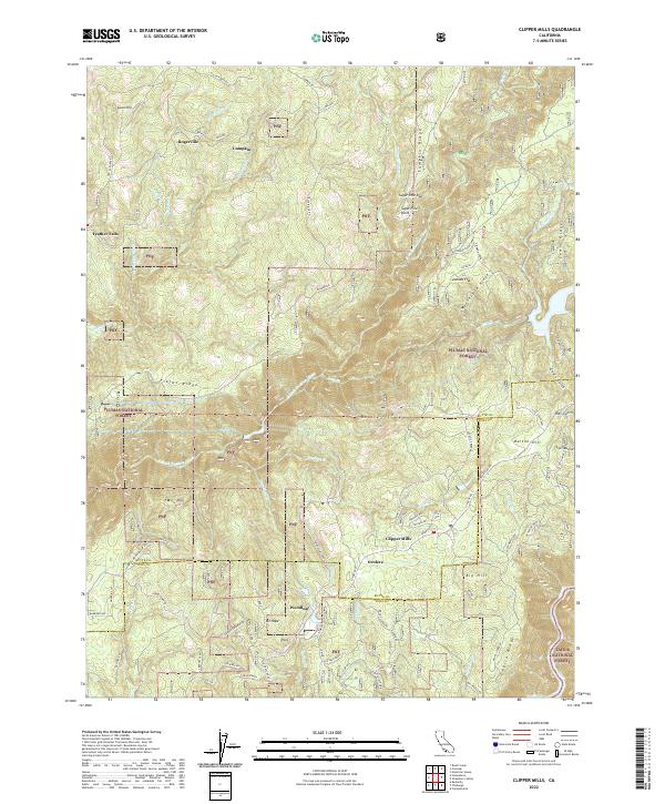 Clipper Mills, CA — USGS 7.5-minute topo (2022)