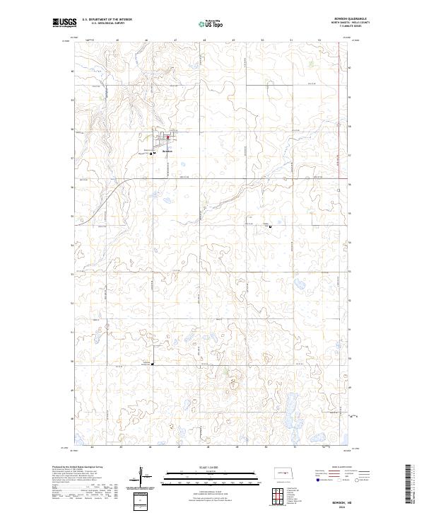 Bowdon, ND — USGS 7.5-minute topo (2024)