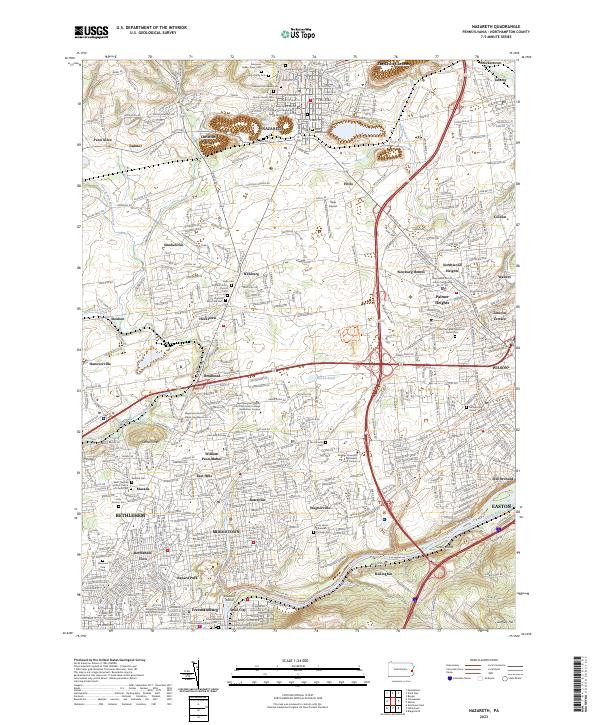 Nazareth, PA — USGS 7.5-minute topo (2023)