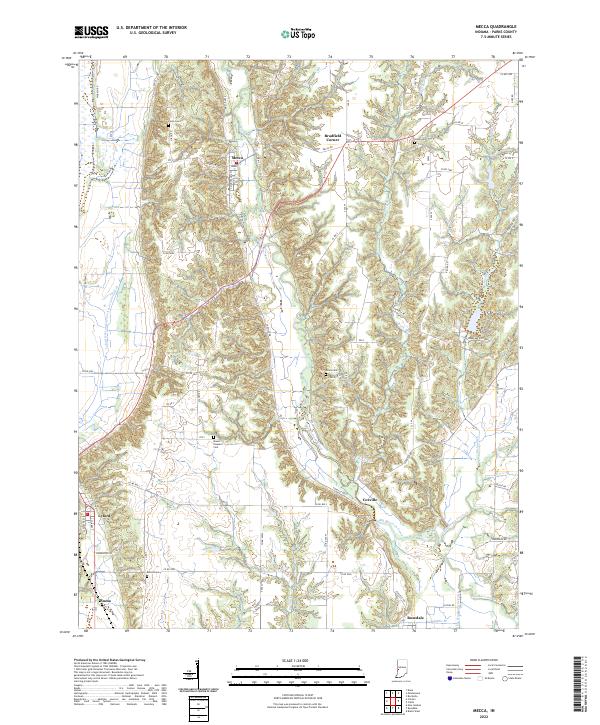 Mecca, IN — USGS 7.5-minute topo (2022)
