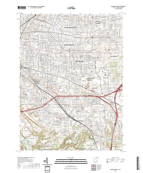 Shaker Heights, OH — USGS 7.5-minute topo (2023)