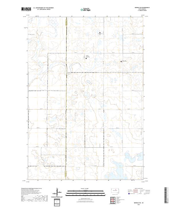 Bowdle SW, SD — USGS 7.5-minute topo (2021)