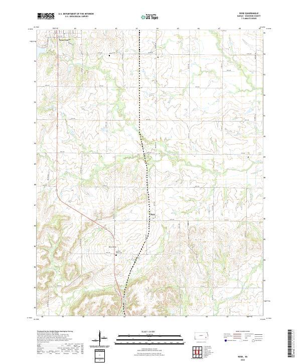 Rose, KS — USGS 7.5-minute topo (2022)