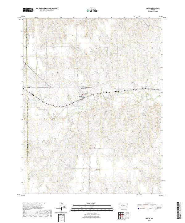 Beeler, KS — USGS 7.5-minute topo (2022)