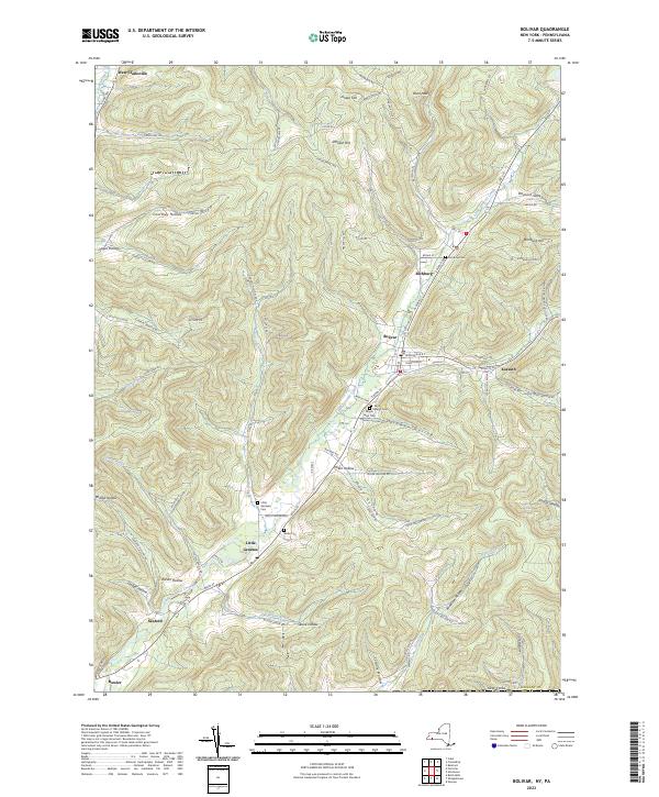 Bolivar, NY-PA — USGS 7.5-minute topo (2023)