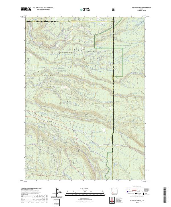 Thousand Springs, OR — USGS 7.5-minute topo (2023)