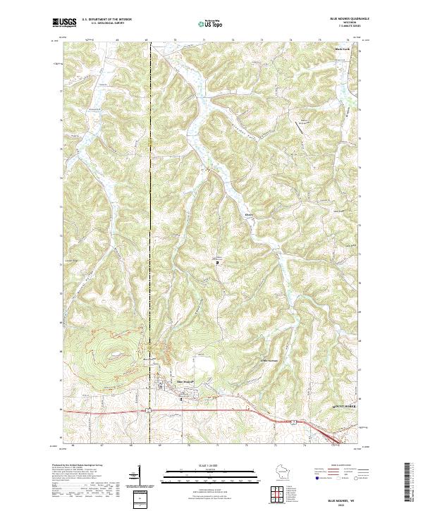 Blue Mounds, WI — USGS 7.5-minute topo (2022)
