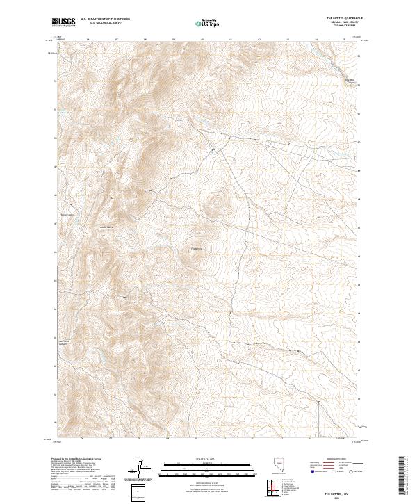 The Buttes, NV — USGS 7.5-minute topo (2021)
