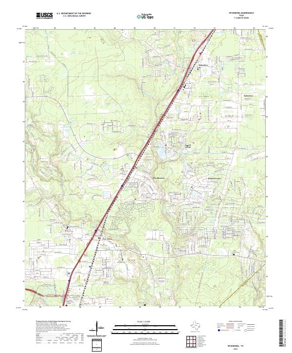 Splendora, TX — USGS 7.5-minute topo (2022)